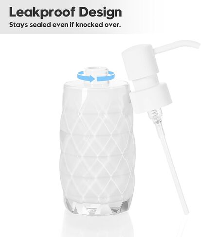 Acrylic Soap Dispenser 7oz Refillable Hand Soap Pump - Leak-Proof for Bathroom & Kitchen Sink Diamond Shaped Teal Blue in Saudi Arabia