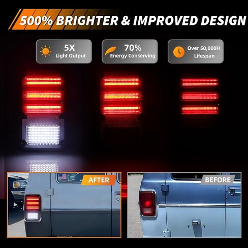 Tail Light Lens Compatible with 1978-1993 Dodge Truck Van, [DOT] [IP67 Waterproof] Tail Lamp Lens (Left + Right), Replace OEM #4057973 4057972 | CH2808102 CH2809102, 1 Pair, Red Lens in Saudi Arabia
