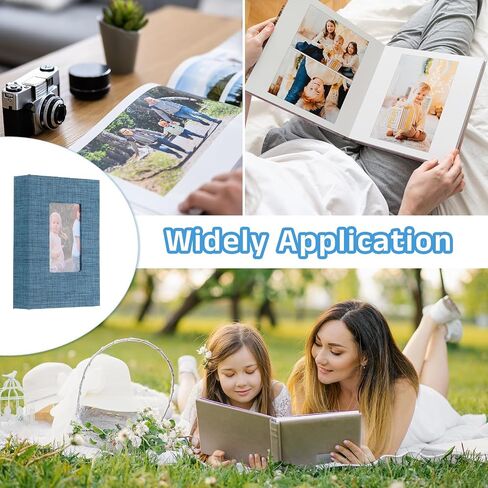 ألبوم صور صغير UXCELL ، 5 × 7 بوصة من جيوب غلاف جيوب الصور ، ألبومات الصور المليئة مع نافذة العرض عقد 26 صفحة 52 صورة لعائلة الزفاف ، الأزرق in Kuwait