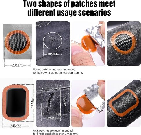 35 PCS Bike Tire Repair Kit, Bicycle Inner Tube Patch Kit with 28 PCS Vulcanizing Patches,Rubber Solution, Metal Rasp, Bike Tire Levers, Bike Patch Kit with Portable Box for MTB BMX Road Bike in Saudi Arabia