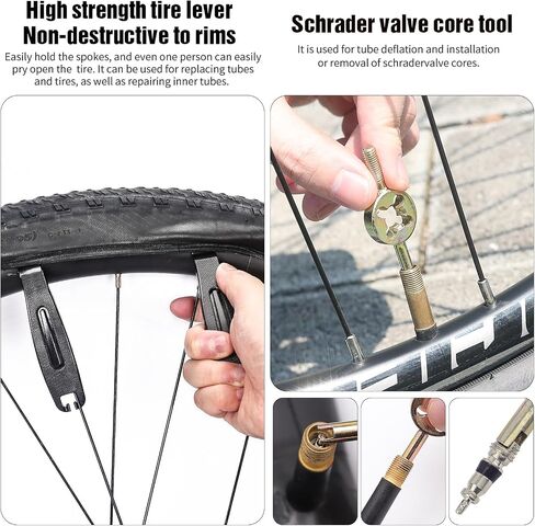 35 PCS Bike Tire Repair Kit, Bicycle Inner Tube Patch Kit with 28 PCS Vulcanizing Patches,Rubber Solution, Metal Rasp, Bike Tire Levers, Bike Patch Kit with Portable Box for MTB BMX Road Bike in Saudi Arabia