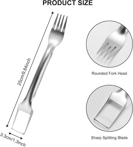2Pcs Watermelon Fork Slicer Cutter, Stainless Steel 2-in-1 Watermelon Fork Slicer, Portable Tool for Home Party Camping Kitchen Gadget in Saudi Arabia