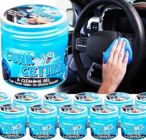 6 Pack, Cleaning Gel for Those Hard to Reach Places, Automotive Cup Holder Electronic Keyboard Office, Slime Gel Cleaner Dust Crumb Removal in Kuwait