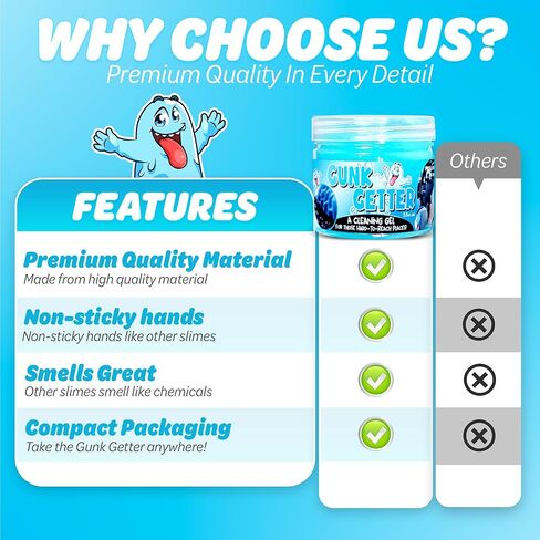 6 Pack, Cleaning Gel for Those Hard to Reach Places, Automotive Cup Holder Electronic Keyboard Office, Slime Gel Cleaner Dust Crumb Removal in Kuwait