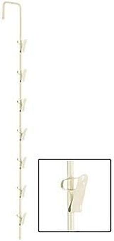 Sswbasics Beige Metal Spring Clip Merchandiser Strip - 7 Hook Chip Rack Spishing (20 "L) للوجبات الخفيفة ، حامل شريحة الرقائق وحامل مقطع البيع بالتجزئة in Kuwait