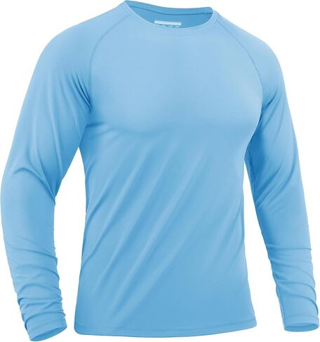 MAGCOMSEN Men's Long Sleeve Sun Protection Shirts UPF 50+ SPF UV Quick Dry Swim Shirt Lightweight Fishing Running Rash Guard in Saudi Arabia