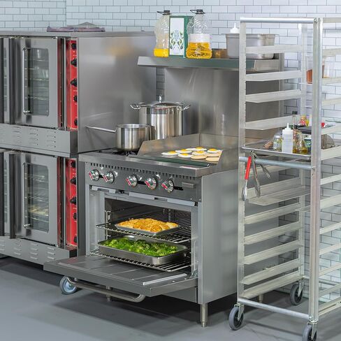 Kratos 36" Wide Commercial Gas Range with 24" Griddle, 2 Burners, and Full Size Oven, Stainless Steel Range for Restaurants, 130,000 BTU, Natural Gas (29Y-047-NAT) in Saudi Arabia