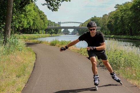 الزلاجات في Fila Houdini 125mm للبالغين - الزلاجات عالية السرعة للياقة البدنية مع محامل ABEC 9 - إطار الألمنيوم خفيف الوزن - وسادة كعب الصدمة - 3x125mm in Kuwait