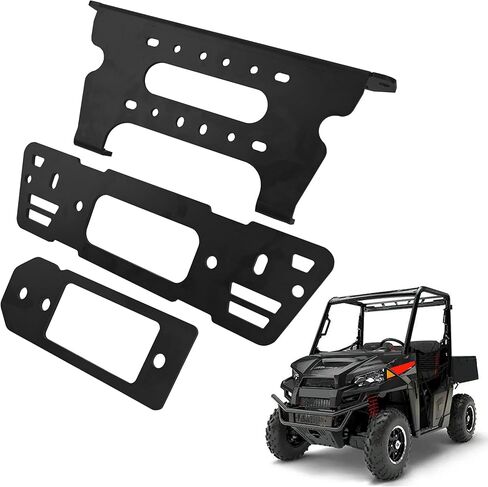 101480 Winch Mount - Compatible with Polaris Ranger XP 1000 Models(2018+) - Polaris Ranger Winch Mount with Black Powder Coated in Kuwait