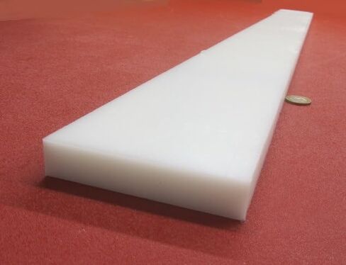White HDPE (High Density Polyethylene) Rectangular Bar, .750" (3/4") x 4.00" x 48", 1 pc in Saudi Arabia