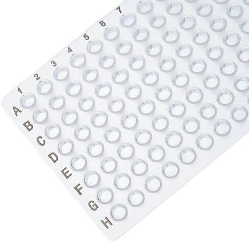 100μL 96 Well PCR Plate, Non-Skirted, A12/H12, Clear, Black Lettering, 50Pcs in Saudi Arabia