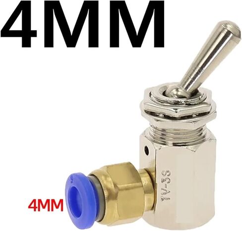 TV-3S Metal Toggles Switch 5mm Thread 2 Position 3 Way Air Air Pneumatic Valve 1PCS (TV-3S -4mm) in Kuwait
