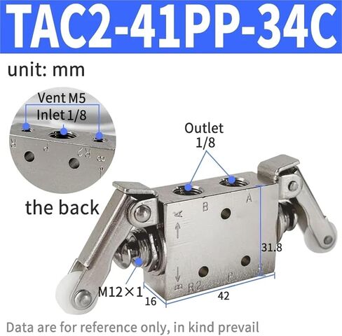 1pcs Air Pneumatic Mechanical Valve 2 Position 5 Way Toggle Button Switch TAC2-41V 31V 41P 31P 41PP TAC-4V 4P 3P 3V TV-3S(TAC2-31P) in Saudi Arabia