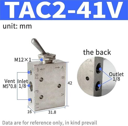 1pcs Air Pneumatic Mechanical Valve 2 Position 5 Way Toggle Button Switch TAC2-41V 31V 41P 31P 41PP TAC-4V 4P 3P 3V TV-3S(TAC2-31P) in Saudi Arabia