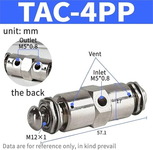 1pcs Air Pneumatic Mechanical Valve 2 Position 5 Way Toggle Button Switch TAC2-41V 31V 41P 31P 41PP TAC-4V 4P 3P 3V TV-3S(TAC2-31P) in Saudi Arabia