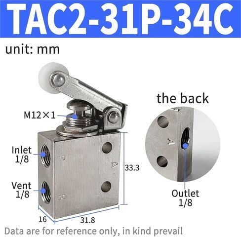 1pcs Air Pneumatic Mechanical Valve 2 Position 5 Way Toggle Button Switch TAC2-41V 31V 41P 31P 41PP TAC-4V 4P 3P 3V TV-3S(TAC2-31P) in Saudi Arabia