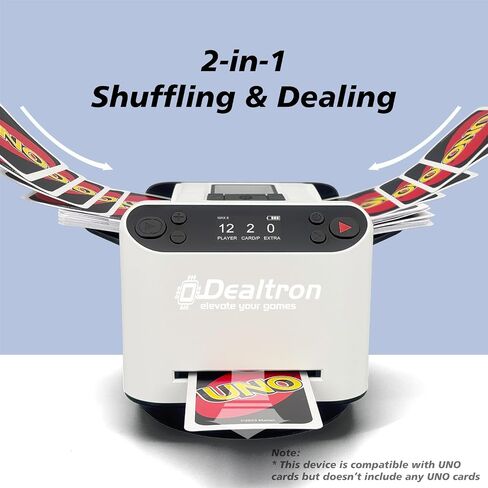 All-in-One Automatic Card Shuffler and Dealer,with 8 Remotes,Programmable Dealer,Card Shuffler 2 Deck,360° Rotation,Ultra Quiet,Rechargeable,up to 12 Players,for All Card Games (Shadow Black) in Saudi Arabia