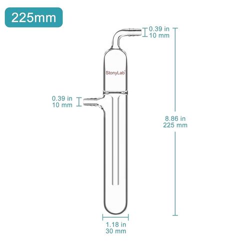 Stonylab Glass Gas Bubbler Crapuum trap ، plbler cold cold plbler مع ارتفاع 225 مم وتوصيل خرطوم 10 مم للأواني الزجاجية الفراغية ، جهاز مختبر الكيمياء العضوية in Saudi Arabia
