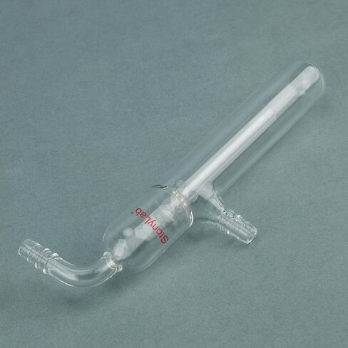 Stonylab Glass Gas Bubbler Crapuum trap ، plbler cold cold plbler مع ارتفاع 225 مم وتوصيل خرطوم 10 مم للأواني الزجاجية الفراغية ، جهاز مختبر الكيمياء العضوية in Saudi Arabia