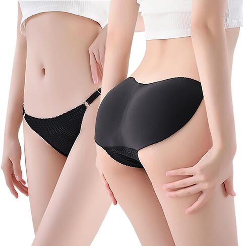Fangool Women's 2pcs Seamless Padded Butt Lifter Hip Enhancer Thong Control Shapewear Panties Shaper Underwear Panty Beige S in Kuwait
