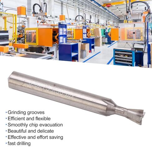 Dovetail Milling Cutter Carbide 6mm Shank 4 Flutes 50mm Length Universal Dovetail Bit for Woodworking and Metalworking (75°) in Kuwait