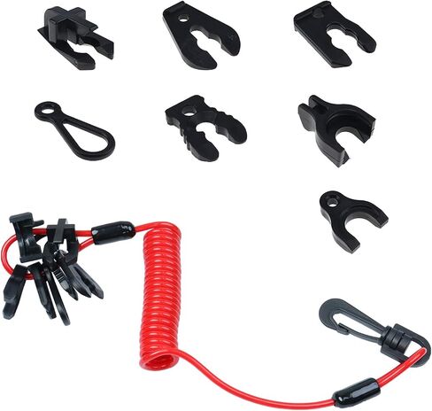 Marine Jet Ski Kill Switch Keys Lanyard ، Universal Outboard Boat Engine Safe Stop Cord Tether Siut for Mercury ، Yamaha ، Tohatsu ، Johnson ، Evinrude ، Suzuki (Universal Fit) in Saudi Arabia