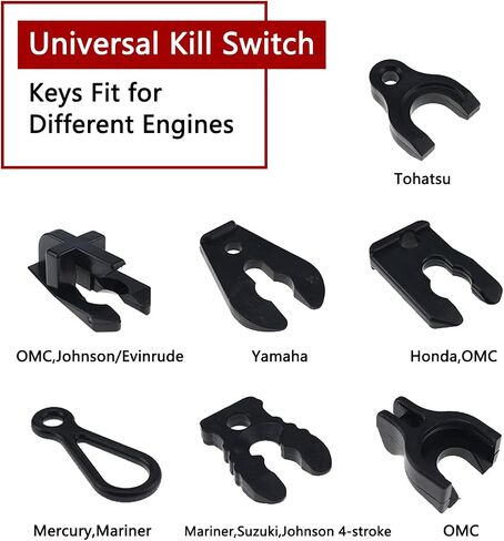 Marine Jet Ski Kill Switch Keys Lanyard ، Universal Outboard Boat Engine Safe Stop Cord Tether Siut for Mercury ، Yamaha ، Tohatsu ، Johnson ، Evinrude ، Suzuki (Universal Fit) in Saudi Arabia