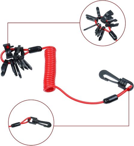Marine Jet Ski Kill Switch Keys Lanyard ، Universal Outboard Boat Engine Safe Stop Cord Tether Siut for Mercury ، Yamaha ، Tohatsu ، Johnson ، Evinrude ، Suzuki (Universal Fit) in Saudi Arabia