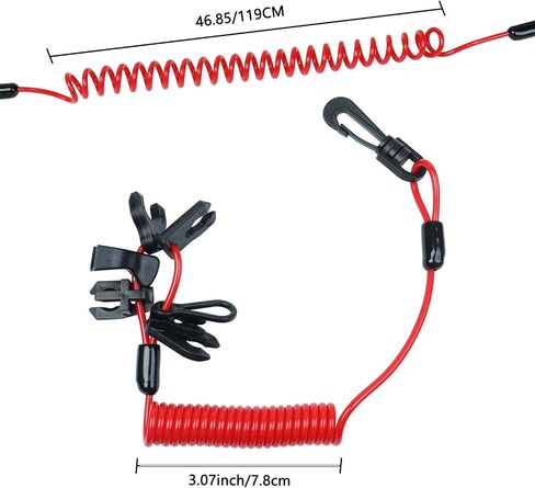 Marine Jet Ski Kill Switch Keys Lanyard ، Universal Outboard Boat Engine Safe Stop Cord Tether Siut for Mercury ، Yamaha ، Tohatsu ، Johnson ، Evinrude ، Suzuki (Universal Fit) in Saudi Arabia