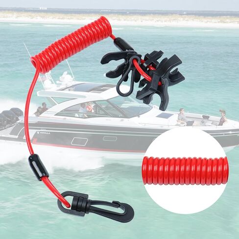 Marine Jet Ski Kill Switch Keys Lanyard ، Universal Outboard Boat Engine Safe Stop Cord Tether Siut for Mercury ، Yamaha ، Tohatsu ، Johnson ، Evinrude ، Suzuki (Universal Fit) in Saudi Arabia