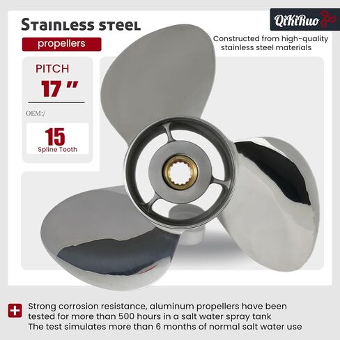 150-300HP مقاوم المقاوم للصدأ المروحة الخارجية FIT Yamaha Motor 14 1/2x19،14 1/2x17،14x19،13 3/4x17،13 3/4x21،15 spline tooth ، RH in Kuwait