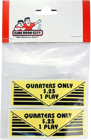 Arcade Pinball 1 Quarter 1 Play Sticker -Set of 2 in Kuwait