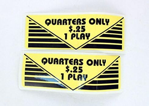Arcade Pinball 1 Quarter 1 Play Sticker -Set of 2 in Kuwait