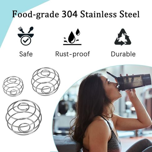 4 Pcs Shaker Balls, 4 Sizes 304 Stainless Steel Mixing Balls Wire Whisk Ball for Shaker Cup Bottle Mixer in Saudi Arabia