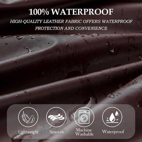 Waterproof PU Leather Seat Covers for Dining Room Chairs, Stretch Dining Chair Slipcovers, Kitchen Chair Seat Covers Set of 6, Non-Slip & Washable (Brown) in Saudi Arabia