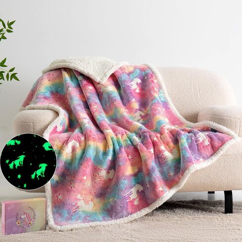 QSTEHEML Soccer Glow in The Dark Blanket,Football Gifts Toys for Kids Boys Age 3-12 Years Old,Birthday, for Toddler, Teen, Son, Soft Luminous Throw Blanket 50"×60" in Saudi Arabia