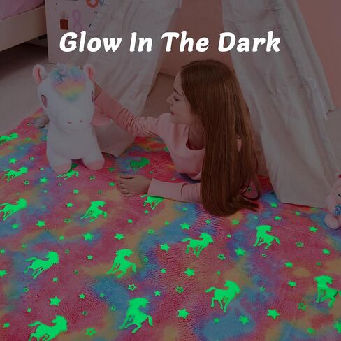 QSTEHEML Soccer Glow in The Dark Blanket,Football Gifts Toys for Kids Boys Age 3-12 Years Old,Birthday, for Toddler, Teen, Son, Soft Luminous Throw Blanket 50"×60" in Saudi Arabia