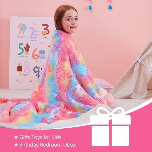 QSTEHEML Soccer Glow in The Dark Blanket,Football Gifts Toys for Kids Boys Age 3-12 Years Old,Birthday, for Toddler, Teen, Son, Soft Luminous Throw Blanket 50"×60" in Saudi Arabia