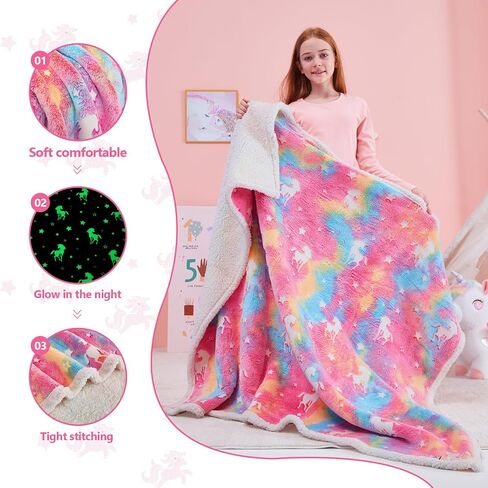 QSTEHEML Soccer Glow in The Dark Blanket,Football Gifts Toys for Kids Boys Age 3-12 Years Old,Birthday, for Toddler, Teen, Son, Soft Luminous Throw Blanket 50"×60" in Saudi Arabia