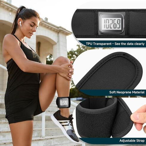 Xxerciz Ankle Band Compatible with Large Fitness Pedometer, Breathable Sport Ankle Band with Transparent Pouch for Step Counter Accessory in Saudi Arabia