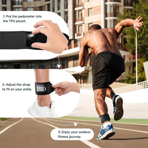 Xxerciz Ankle Band Compatible with Large Fitness Pedometer, Breathable Sport Ankle Band with Transparent Pouch for Step Counter Accessory in Saudi Arabia