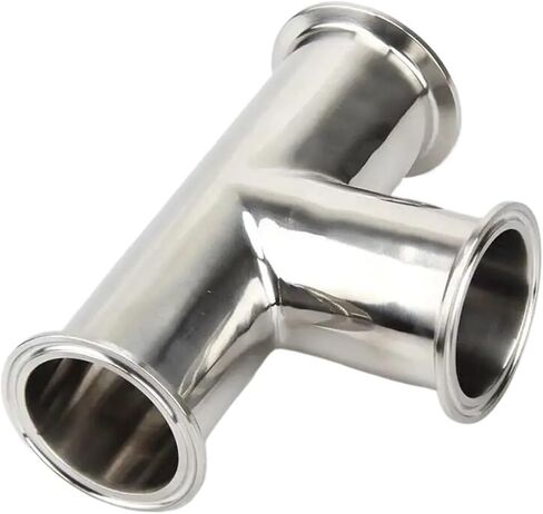 1pcs 19/25/32/38/45/51/57/63/76/89/102/108mm O/D 304 Stainless Steel Ferrule 3 Way Tee Connector Pipe Fitting 1.5"-4" Tri Clamp(32mm x Ferrule 50.5) in Saudi Arabia