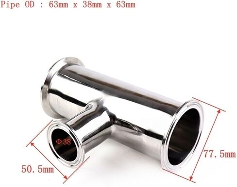 Pipe OD 38/51/63/76/102mm Tri Clamp Reducer Tee 3 Way SS304 Stainless Fitting Homebrew Beer Wine(102 to 51mm,316L) in Saudi Arabia