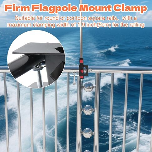Orange Boat Flag, 12" x 18" Water Ski Boat Safety Flag with 79" Metal Retractable Boat Safety Flagpole and Fix Base for Kayak Floating Tubing Wakeboarding Swimming Surfing Watersports in Saudi Arabia