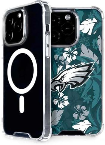 Skinit Phone Case Compatible with MagSafe iPhone 15 Pro - Officially Licensed NFL Philadelphia Eagles Tropical Print Design in Saudi Arabia
