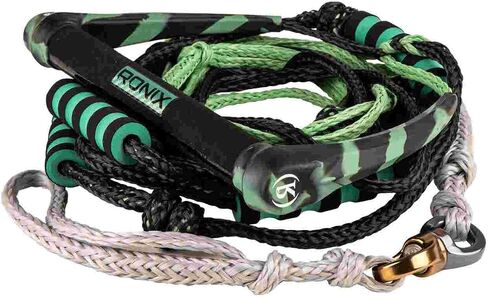 Ronix Ropes-Spinner Silicone Surf Rope-11 in. Handle W/ 25ft 4-Sects. حبل - اليشم/الأسود in Saudi Arabia