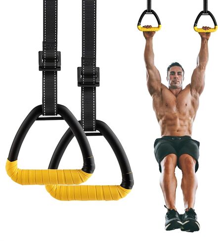 Adult Rings, Fitness Rings Equipment, Pull-up Rings, Adult Home Fitness Rings no-Punch bar Lanyard for Training Workouts in Kuwait