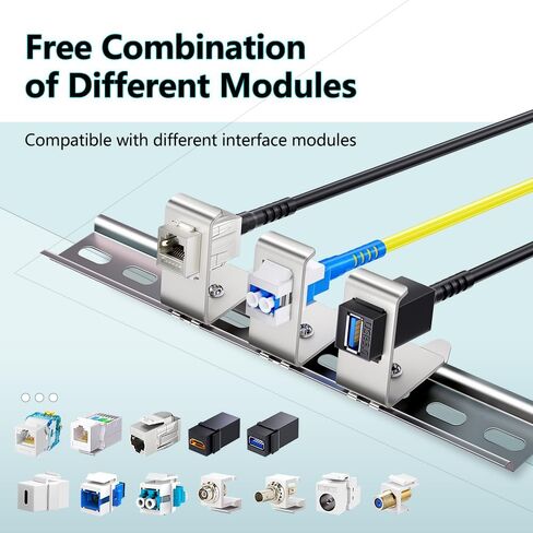 1-Port Metal DIN-Rail Mounting Module for Snap-in Keystone Jacks,Attaches to Standard 35 Millimeter (mm) DIN Rail with no Tools in Saudi Arabia