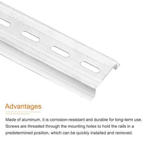 MECCANIXITY DIN Rail 6" x 1.4" x 0.3" Slotted Zinc Plated Iron Mounting Guide with Stainless Steel Hex Socket Screw for Equipment Installation 2 Set in Saudi Arabia