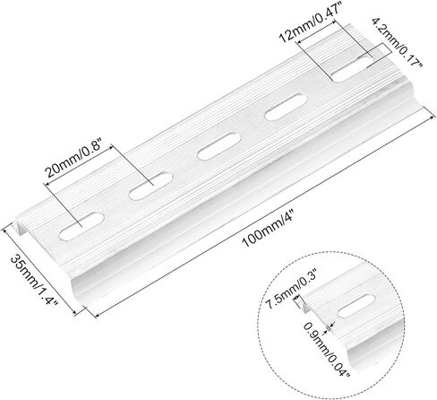 MECCANIXITY DIN Rail 6" x 1.4" x 0.3" Slotted Zinc Plated Iron Mounting Guide with Stainless Steel Hex Socket Screw for Equipment Installation 2 Set in Saudi Arabia